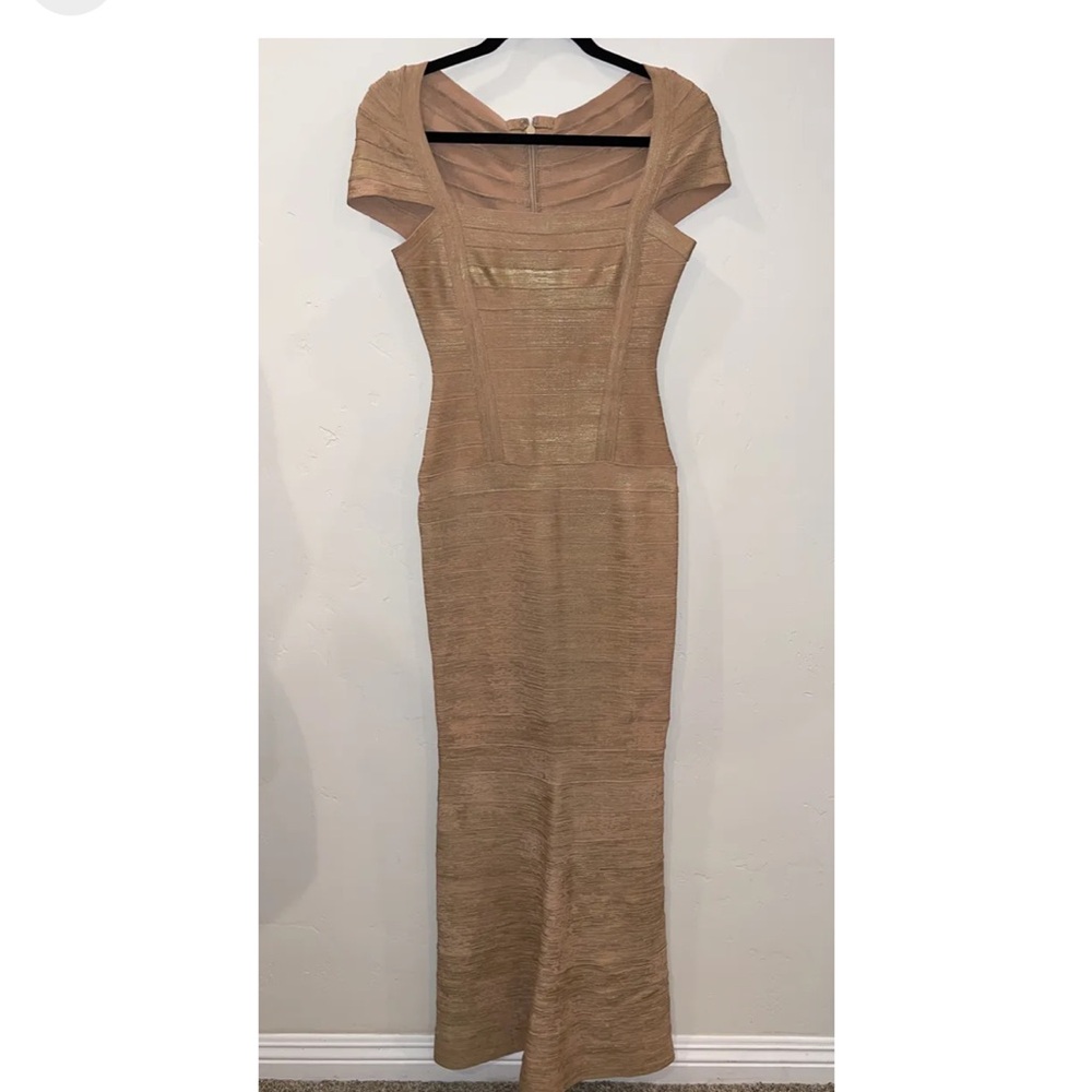 Rose Gold Herve maxi gown